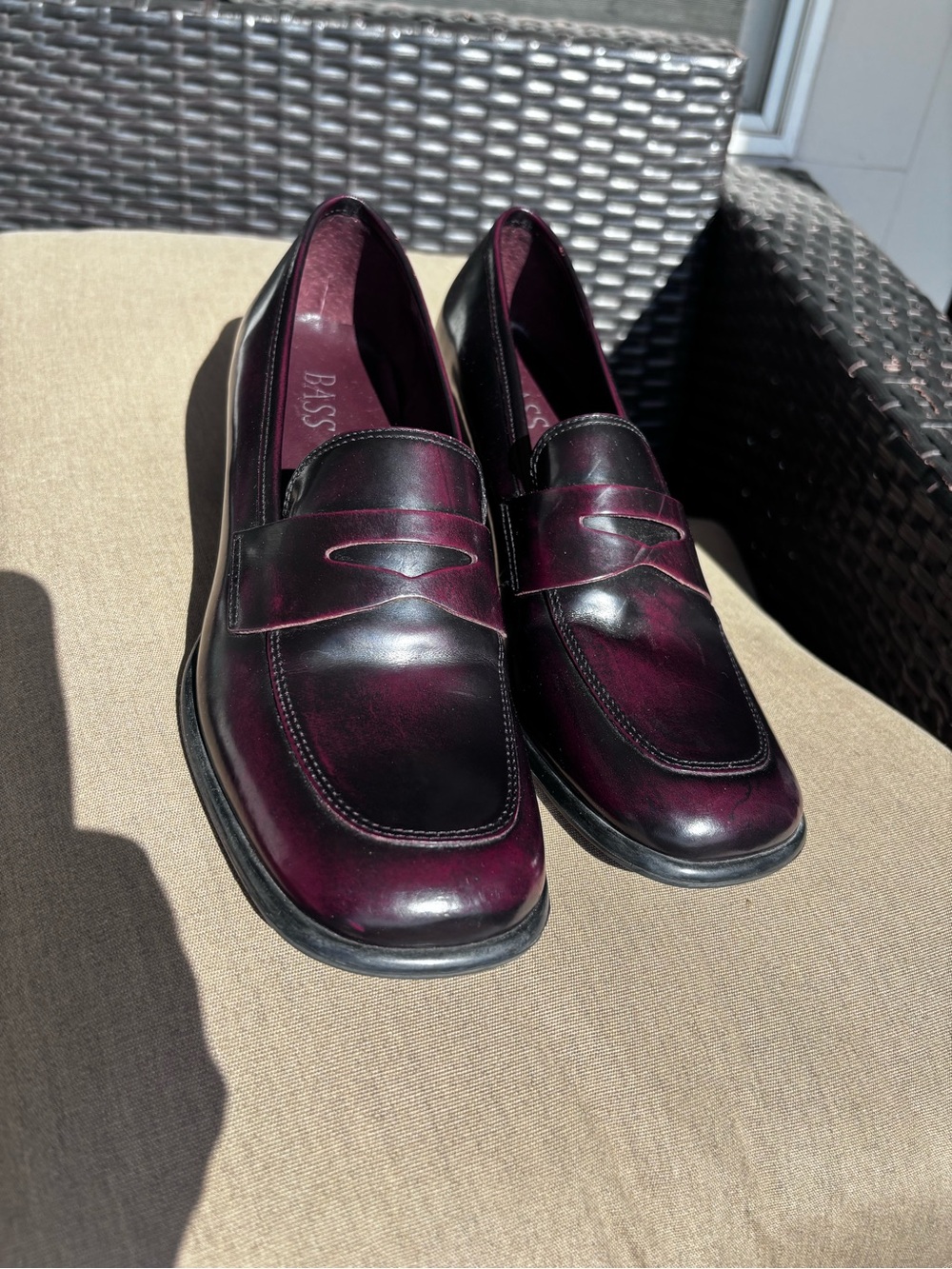 Bass Penny Loafers in Burgundy/Black\purple